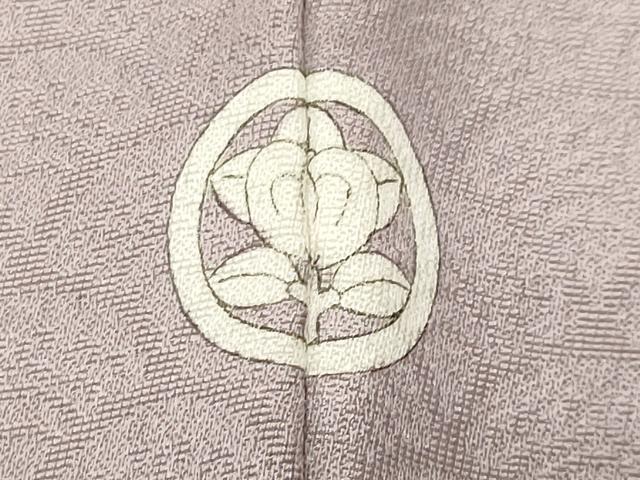 平和屋着物●無地絵羽訪問着　雲重ね青海波地紋　牡丹鼠色　正絹　逸品　CABD9392gh