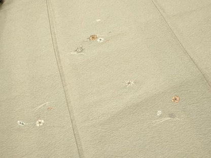 平和屋着物●豪華色留袖　総刺繍　駒刺繍　吹き寄せ文　正絹　逸品　CABD9393gh