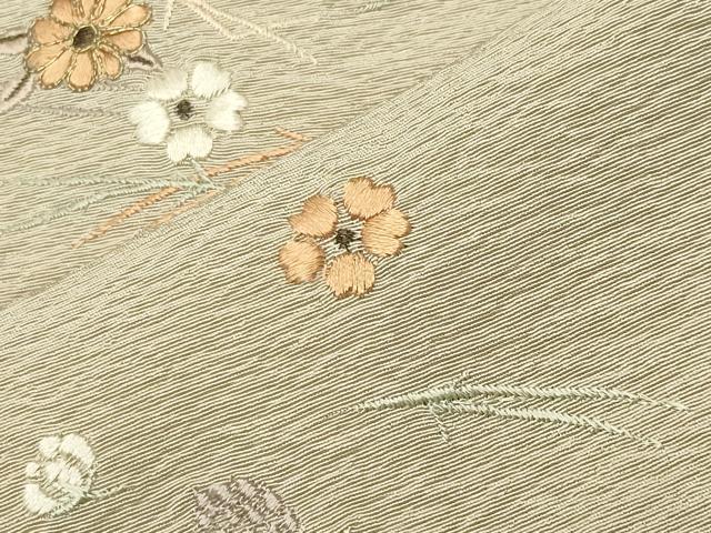 平和屋着物●豪華色留袖　総刺繍　駒刺繍　吹き寄せ文　正絹　逸品　CABD9393gh