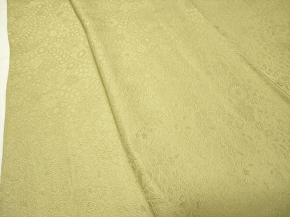 平和屋着物●上質な色無地　辻が花地紋　青朽葉色　ロング丈　正絹　逸品　CABD9396gh