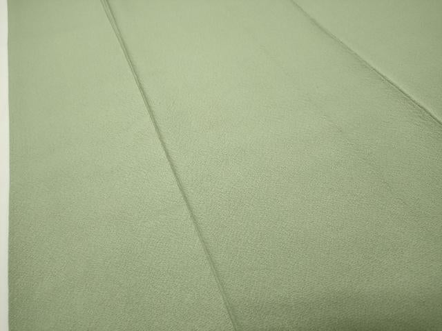 平和屋着物●上質な色無地　若葉色　正絹　逸品　CABD9397gh