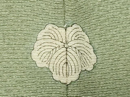 平和屋着物●上質な色無地　若葉色　正絹　逸品　CABD9397gh
