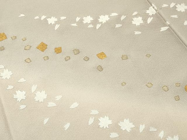 平和屋着物●訪問着　駒刺繍　竹屋町刺繍　箔散らし舞花文　暈し染め　金糸　正絹　逸品　CABD9399gh