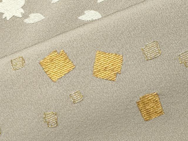 平和屋着物●訪問着　駒刺繍　竹屋町刺繍　箔散らし舞花文　暈し染め　金糸　正絹　逸品　CABD9399gh