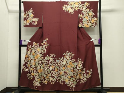 平和屋着物●訪問着　花唐草文　金彩　正絹　逸品　CABD9400gh