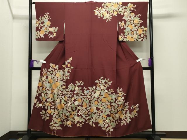 平和屋着物●訪問着　花唐草文　金彩　正絹　逸品　CABD9400gh