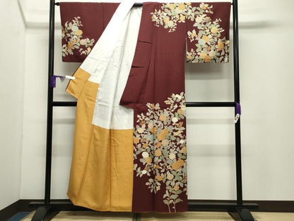平和屋着物●訪問着　花唐草文　金彩　正絹　逸品　CABD9400gh