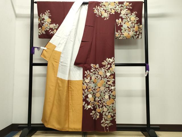 平和屋着物●訪問着　花唐草文　金彩　正絹　逸品　CABD9400gh