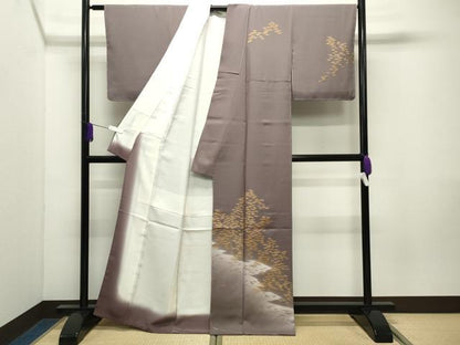 平和屋着物●訪問着　刺繍　笹竹文　暈し染め　金彩　阪急百貨店扱い　正絹　逸品　未使用　CABD9403gh