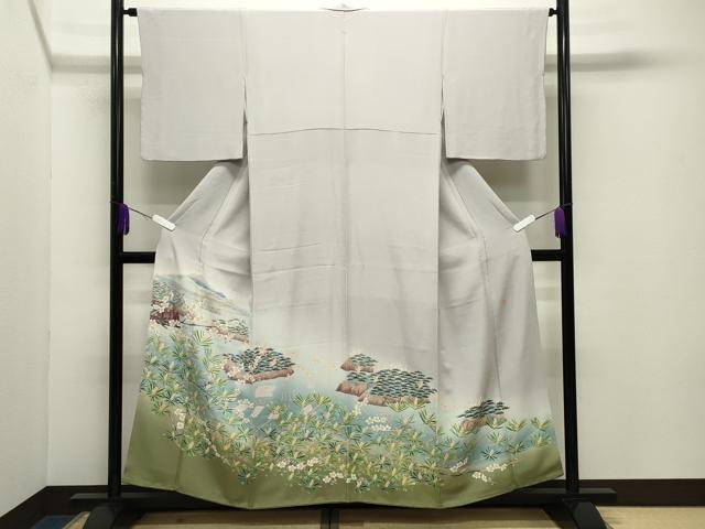 平和屋着物●本加賀友禅作家　前川哲　色留袖　飛鳥松梅文　暈し染め　正絹　逸品　CABD9404gh