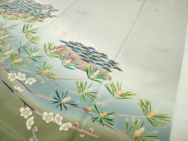 平和屋着物●本加賀友禅作家　前川哲　色留袖　飛鳥松梅文　暈し染め　正絹　逸品　CABD9404gh