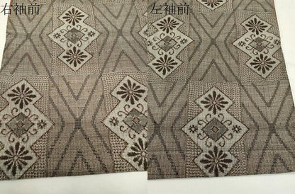 平和屋着物●本場大島紬　割り込み絣　菱花唐草文　正絹　逸品　CABD9411gh