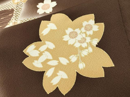平和屋着物●訪問着　ぽっくり下駄　舞花文　暈し染め　金彩　正絹　逸品　CABD9415gh
