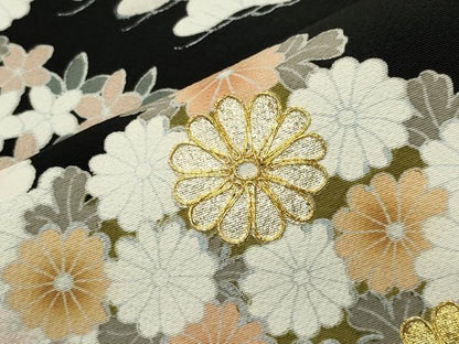平和屋着物●豪華黒留袖　駒刺繍　梅松花文　金銀彩　鈴乃屋扱い　正絹　逸品　CABD9418gh