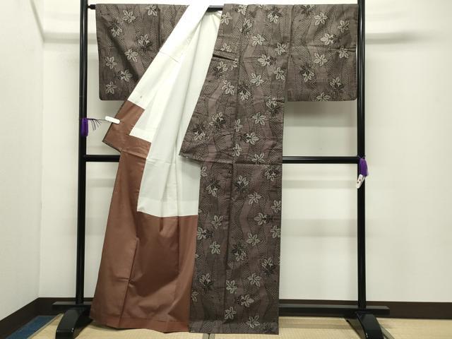 平和屋着物●本場大島紬　7マルキ　唐草文　正絹　逸品　CABD9420gh
