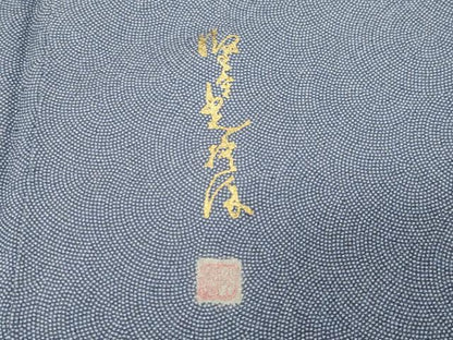 平和屋着物●伝統工芸師　服部光擴　江戸小紋　鮫小紋柄　正絹　逸品　未使用　CABD9421gh