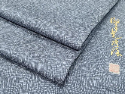 平和屋着物●伝統工芸師　服部光擴　江戸小紋　鮫小紋柄　正絹　逸品　未使用　CABD9421gh