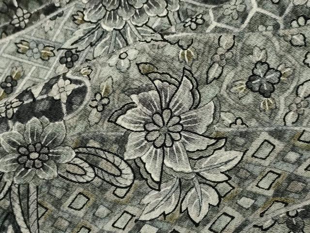 平和屋着物●伝統工芸士　更清　小紋　鏡裏花文　正絹　逸品　CABD9425gh