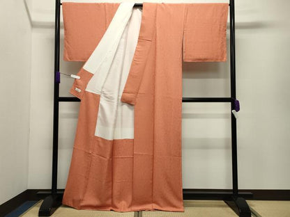 平和屋着物●上質な色無地　草花地紋　黄丹色　やまと誂製　正絹　逸品　未使用　CABD9426gh