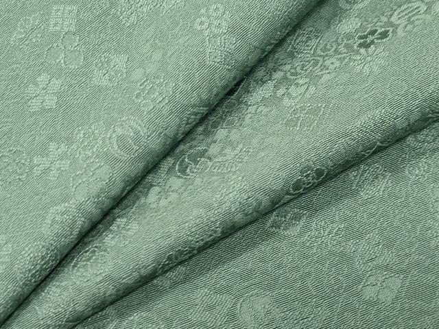 平和屋着物●上質な色無地　草花地紋　利休鼠色　正絹　逸品　CABD9428gh