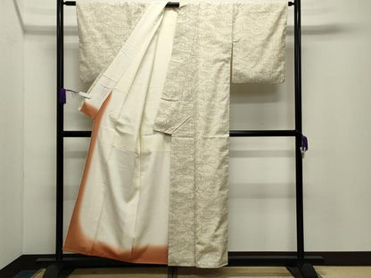平和屋着物●上質な小紋　紬地　松　正絹　逸品　CABD9429gh