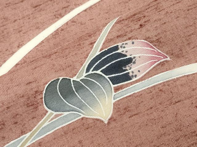 平和屋着物●訪問着　紬地　草花文　正絹　逸品　未使用　CABD9430gh