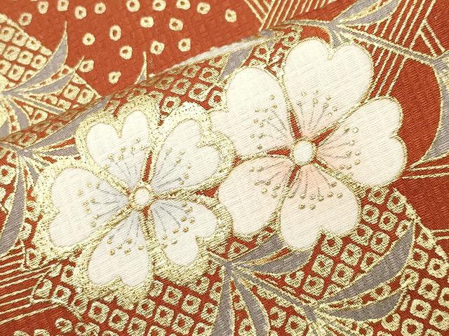 平和屋着物●豪華振袖　駒刺繍　籬枝垂れ桜文　金彩　正絹　逸品　CABD9437gh