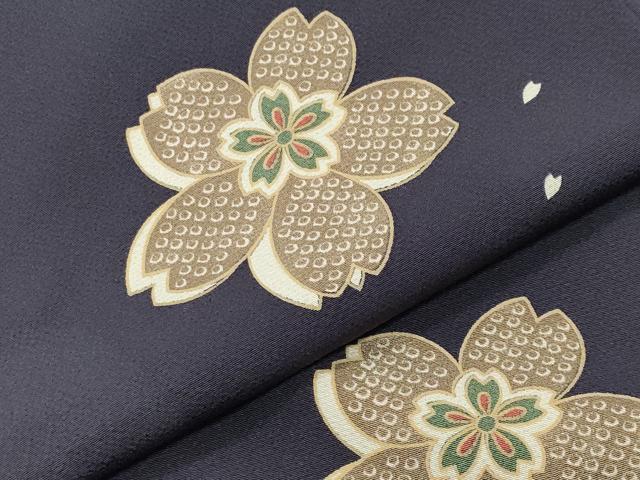 平和屋着物●上質な小紋　舞桜文　正絹　逸品　CABD9440gh