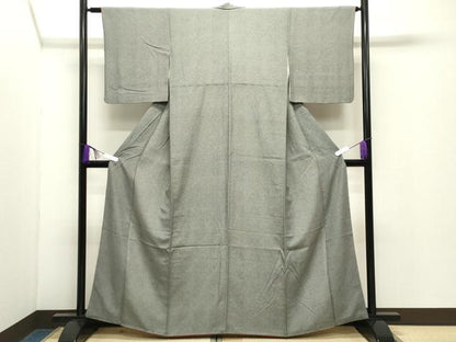平和屋着物●江戸小紋　鮫小紋柄　黒地　正絹　逸品　CABD9444gh