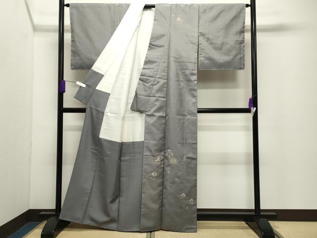 平和屋着物●訪問着　本場縞大島紬　総刺繍　鳳凰草花文　金糸　宮脇廉太郎商店謹製　証紙付き　正絹　逸品　未使用　CABD9445gh
