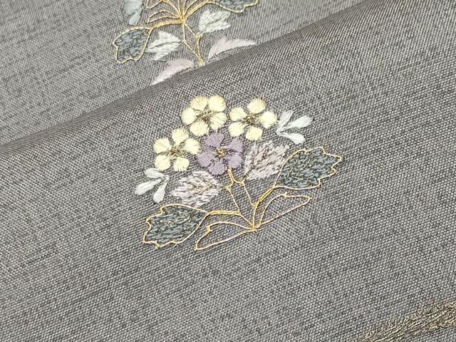 平和屋着物●訪問着　本場縞大島紬　総刺繍　鳳凰草花文　金糸　宮脇廉太郎商店謹製　証紙付き　正絹　逸品　未使用　CABD9445gh