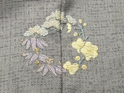 平和屋着物●訪問着　本場縞大島紬　総刺繍　鳳凰草花文　金糸　宮脇廉太郎商店謹製　証紙付き　正絹　逸品　未使用　CABD9445gh