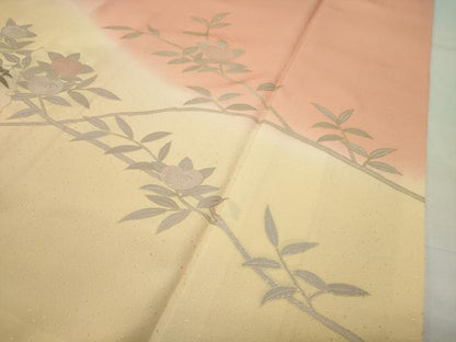 平和屋着物●訪問着　駒刺繍　雪輪花文　暈し染め　金彩　正絹　逸品　未使用　CABD9446gh