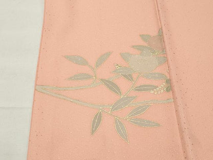 平和屋着物●訪問着　駒刺繍　雪輪花文　暈し染め　金彩　正絹　逸品　未使用　CABD9446gh
