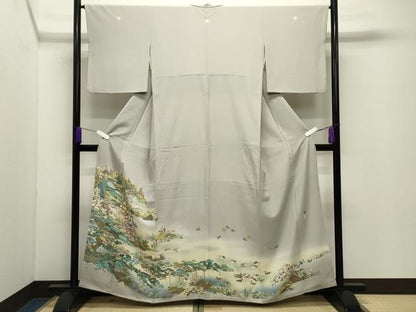 平和屋着物●京加賀友禅　松本健一　色留袖　鴛鴦梅松文　暈し染め　正絹　逸品　CABD9448gh