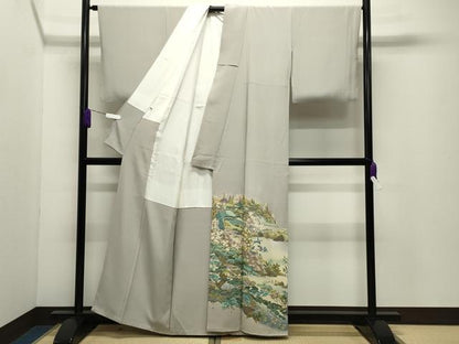 平和屋着物●京加賀友禅　松本健一　色留袖　鴛鴦梅松文　暈し染め　正絹　逸品　CABD9448gh