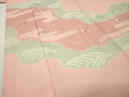 平和屋着物●訪問着　絞り　刺繍　道長宝尽くし花文　金彩　正絹　逸品　CABD9450gh