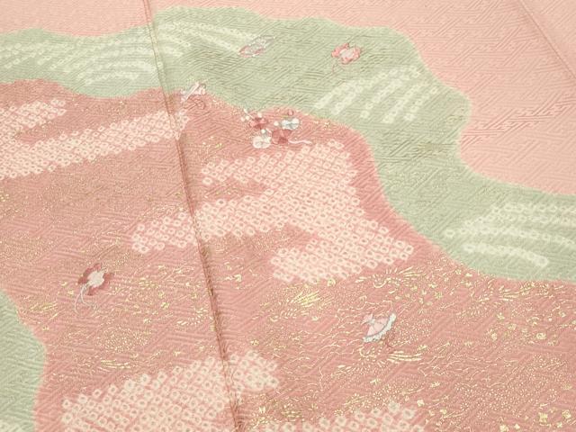 平和屋着物●訪問着　絞り　刺繍　道長宝尽くし花文　金彩　正絹　逸品　CABD9450gh