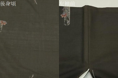 平和屋着物●本場大島紬　9マルキ　地空き　枝花文　正絹　逸品　未使用　CABD9451gh