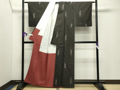 平和屋着物●本場大島紬　9マルキ　地空き　枝花文　正絹　逸品　未使用　CABD9451gh