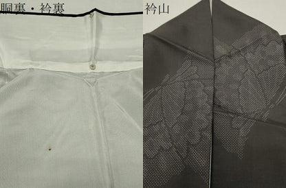 平和屋着物●本場染大島紬　舞蝶文　正絹　逸品　CABD9452gh