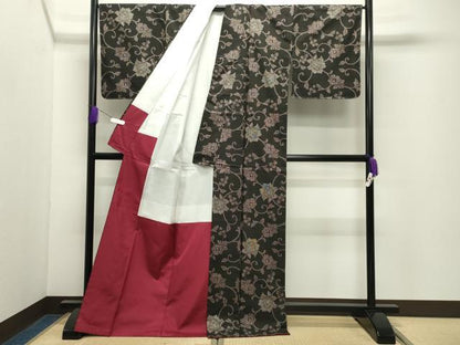 平和屋着物●本場大島紬　7マルキ　更紗花唐草文　正絹　逸品　未使用　CABD9453gh