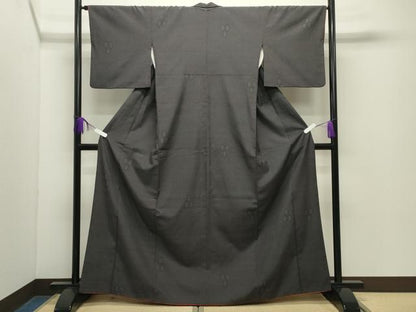 平和屋着物●本塩沢　110亀甲　亀甲文　正絹　逸品　CABD9454gh
