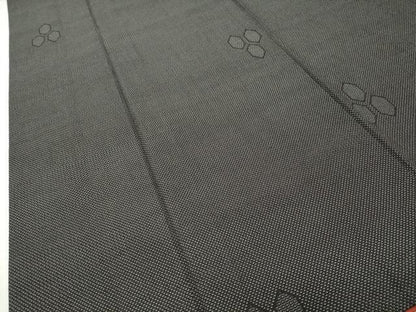 平和屋着物●本塩沢　110亀甲　亀甲文　正絹　逸品　CABD9454gh