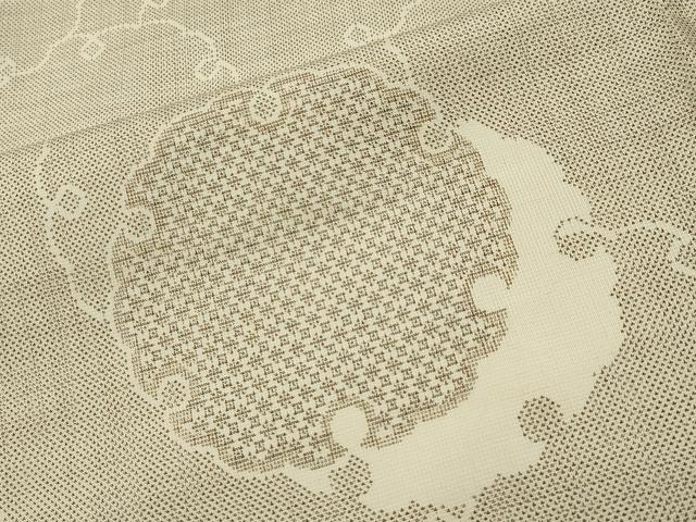 平和屋着物●本場大島紬　白大島　9マルキ　雪輪重ね文　正絹　逸品　CABD9458gh