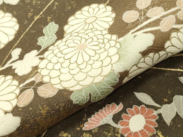 平和屋着物●中国三大刺繍　相良刺繍　訪問着　流水草花文　暈し染め　金彩　正絹　逸品　未使用　CABD9467gh