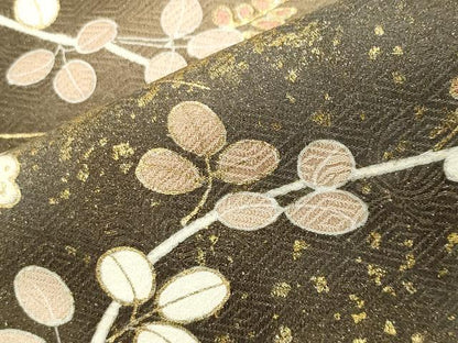 平和屋着物●中国三大刺繍　相良刺繍　訪問着　流水草花文　暈し染め　金彩　正絹　逸品　未使用　CABD9467gh