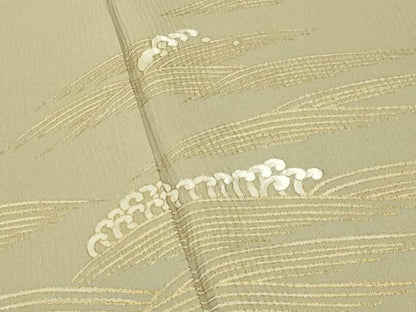 平和屋着物●訪問着　刺繍　立波文　金彩　正絹　逸品　CABD9468gh