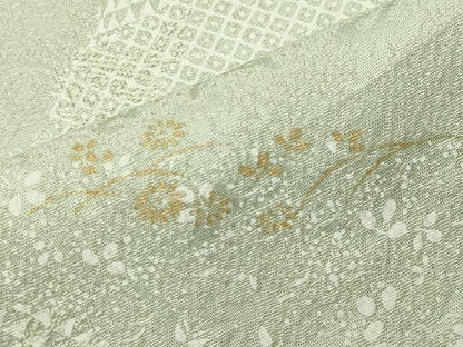 平和屋着物●訪問着　刺繍　流水草花文　金彩　正絹　逸品　CABD9470gh