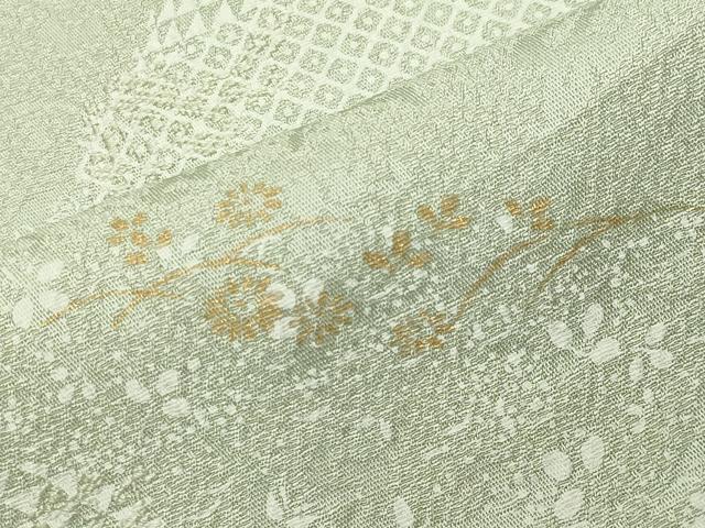 平和屋着物●訪問着　刺繍　流水草花文　金彩　正絹　逸品　CABD9470gh